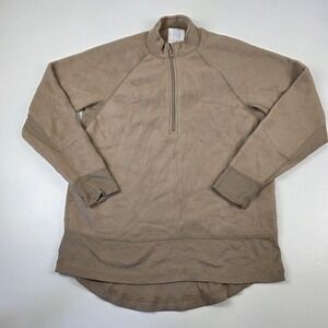 Peckham Shirt Mens Large Beige Flame Resistant Fleece 1/4 Zip Army Long Sleeve